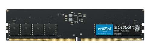 RAM-geheugen 1x 16GB Crucial NON-ECC UNBUFFERED DDR5 4800MHz PC5-38400 UDIMM | CT16G48C40U5