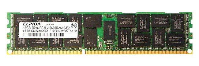 RAM-geheugen 1x 16GB ELPIDA ECC REGISTERED DDR3 1333MHz PC3-10600 RDIMM | EBJ17RG4EAFD-DJ-F