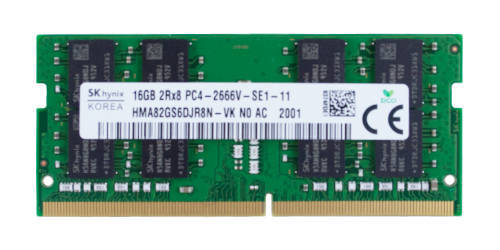 RAM-geheugen 1x 16GB Hynix SO-DIMM DDR4 2666MHz PC4-21300 | HMA82GS6JJR8N-VK