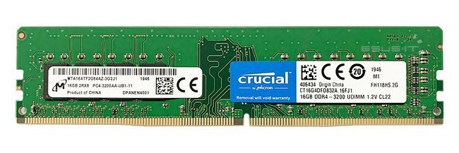 RAM-geheugen 1x 16GB Micron NON-ECC UNBUFFERED DDR4 3200MHz PC4-25600 UDIMM | MTA16ATF2G64AZ-3G2