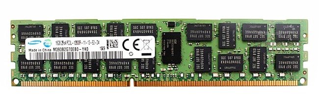 RAM-geheugen 1x 16GB Samsung ECC REGISTERED DDR3 1600MHz PC3-12800 RDIMM | M393B2G70EB0-YK0