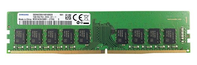 RAM-geheugen 1x 16GB Samsung ECC UNBUFFERED DDR4 2Rx8 2666MHz PC4-21300 UDIMM | M391A2K43BB1-CTD