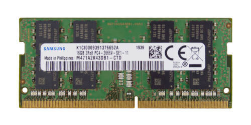 RAM-geheugen 1x 16GB Samsung SO-DIMM DDR4 2666MHz PC4-21300 | M471A2K43DB1-CTD