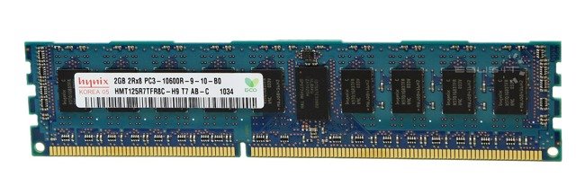 RAM-geheugen 1x 2GB Hynix ECC REGISTERED DDR3 1333MHz PC3-10600 RDIMM | HMT125R7TFR8C-H9