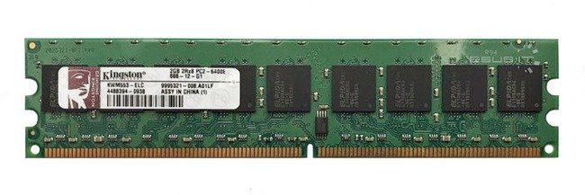 RAM-geheugen 1x 2GB Kingston ECC UNBUFFERED DDR2 800MHz PC2-6400 UDIMM | KWM553-ELC