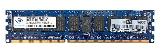 RAM-geheugen 1x 2GB Nanya ECC REGISTERED DDR3 1333MHz PC3-10600 RDIMM | NT2GC72B8PA0NL-CG