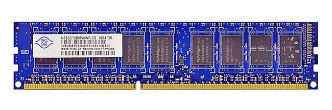 RAM-geheugen 1x 2GB Nanya ECC UNBUFFERED DDR3 1066MHz PC3-8500 UDIMM | NT2GC72B8PA0NF-BE