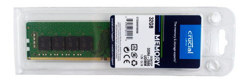 RAM-geheugen 1x 32GB Crucial NON-ECC UNBUFFERED DDR4 2666MHz PC4-21300 UDIMM | CT32G4DFD8266