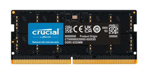 RAM-geheugen 1x 32GB Crucial SO-DIMM DDR5 4800MHz PC5-38400 | CT32G48C40S5