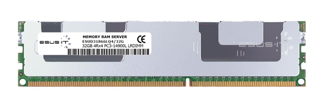 RAM-geheugen 1x 32GB ESUS IT ECC LOAD REDUCED DDR3 4Rx4 1866MHz PC3-14900 LRDIMM | ESUD31866LQ4/32G