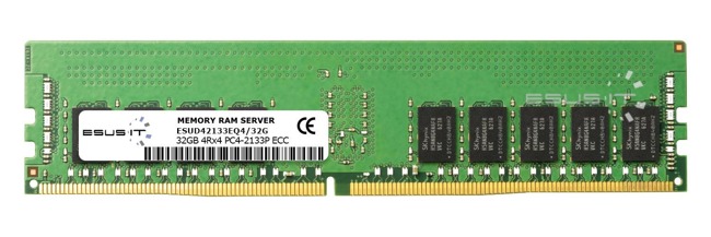 RAM-geheugen 1x 32GB ESUS IT ECC UNBUFFERED DDR4 4Rx4 2133MHz PC4-17000 UDIMM | ESUD42133EQ4/32G