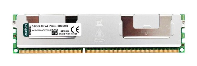 RAM-geheugen 1x 32GB Kingston ECC REGISTERED DDR3 4Rx4 1333MHz PC3-10600 RDIMM | KCS-B200AQLV/32G