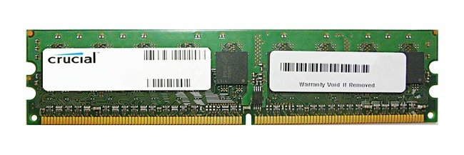 RAM-geheugen 1x 4GB Crucial ECC REGISTERED DDR2 800MHz PC2-6400 RDIMM | CT51272AB80E.36FQH