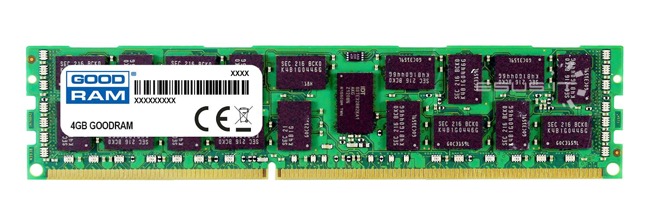 RAM-geheugen 1x 4GB GoodRAM ECC REGISTERED DDR3 2Rx8 1333MHz PC3-10600 RDIMM | W-MEM1333R3D84G