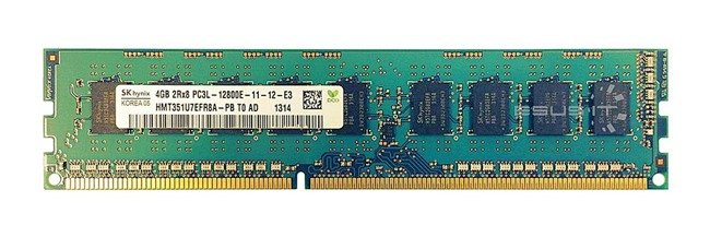 RAM-geheugen 1x 4GB Hynix ECC UNBUFFERED DDR3 2Rx8 1600MHz PC3-12800 UDIMM | HMT351U7EFR8A-PB