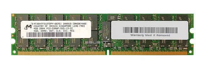 RAM-geheugen 1x 4GB Micron ECC REGISTERED DDR2 667MHz PC2-5300 RDIMM | MT36HTF51272PY-667E1