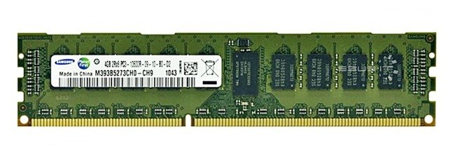 RAM-geheugen 1x 4GB Samsung ECC REGISTERED DDR3 1333MHz PC3-10600 RDIMM | M393B5273CH0-CH9