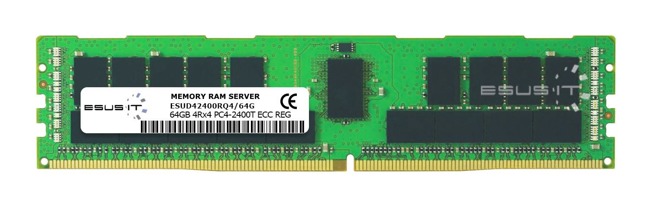 RAM-geheugen 1x 64GB ESUS IT ECC REGISTERED DDR4 4Rx4 2400MHz PC4-19200 RDIMM | ESUD42400RQ4/64G