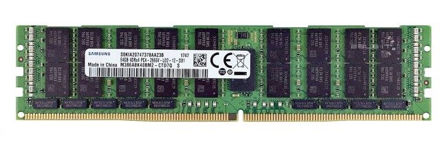 RAM-geheugen 1x 64GB Samsung ECC LOAD REDUCED DDR4 4DRx4 2666MHz PC4-21300 LRDIMM | M386A8K40BM2-CTD