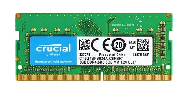 RAM-geheugen 1x 8GB Crucial SO-DIMM DDR4 2400MHz PC4-19200 | CT8G4SFS824A