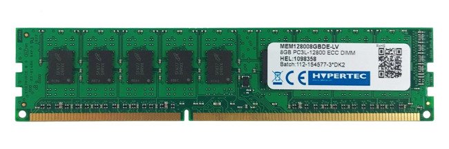 RAM-geheugen 1x 8GB HYPERTEC ECC UNBUFFERED DDR3 1600MHz PC3-12800 UDIMM | MEM128008GBDE-LV