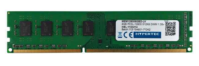 RAM-geheugen 1x 8GB HYPERTEC NON-ECC UNBUFFERED DDR3 1600MHz PC3-12800 UDIMM | MEM128008GBD-LV