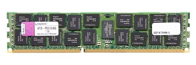 RAM-geheugen 1x 8GB Kingston ECC REGISTERED DDR3 1333MHz PC3-10600 RDIMM | KTD-PE313/8G