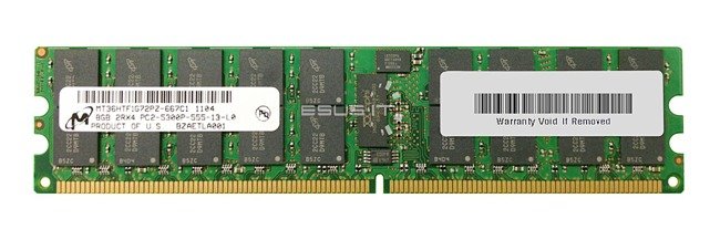 RAM-geheugen 1x 8GB Micron ECC REGISTERED DDR2 667MHz PC2-5300 RDIMM | MT36HTF1G72PY-667