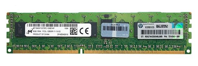 RAM-geheugen 1x 8GB Micron ECC REGISTERED DDR3 1600MHz PC3-12800 RDIMM | MT18KSF1G72PZ-1G6