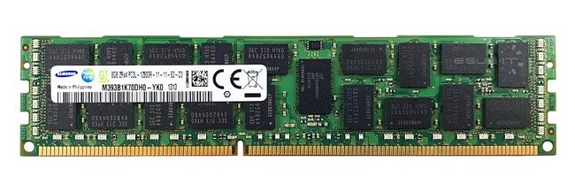 RAM-geheugen 1x 8GB Samsung ECC REGISTERED DDR3 2Rx4 1600MHz PC3-12800 RDIMM | M393B1K70DH0-YK0