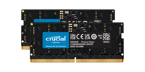 RAM-geheugen 32GB kit (2x 16GB) Crucial SO-DIMM DDR5 4800MHz PC5-38400 | CT2K16G48C40S5