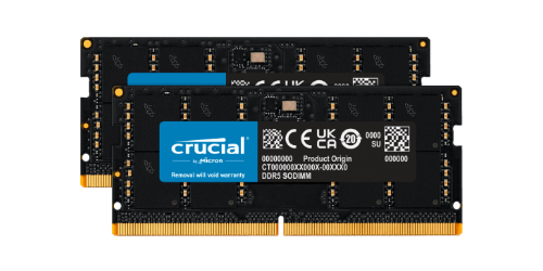 RAM-geheugen 64GB kit (2x 32GB) Crucial SO-DIMM DDR5 4800MHz PC5-38400 | CT2K32G48C40S5