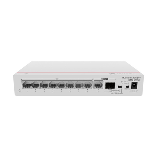 Schakelaar Huawei S110-8P2ST 8x 1Gb 1x RJ-45/SFP 124 W PoE+