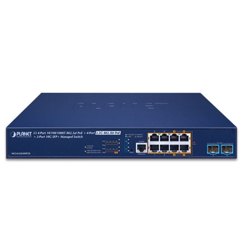 Schakelaar Planet MGS-6320-8HP2X 4x 1Gb | 4x 2.5Gb 2x SFP+ 240 W PoE++