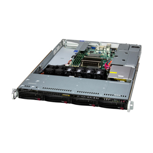 Server platform Supermicro 1U 511R-W SYS-511R-W Intel x 1 DDR5 x 4 4 x 3.5" SATA/SAS/NVME PSU 1+0