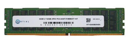 RAM-geheugen 1x 32GB Ortial ECC REGISTERED DDR4 2Rx4 2400MHz PC4-19200 RDIMM | OT1G32GB2X4D3